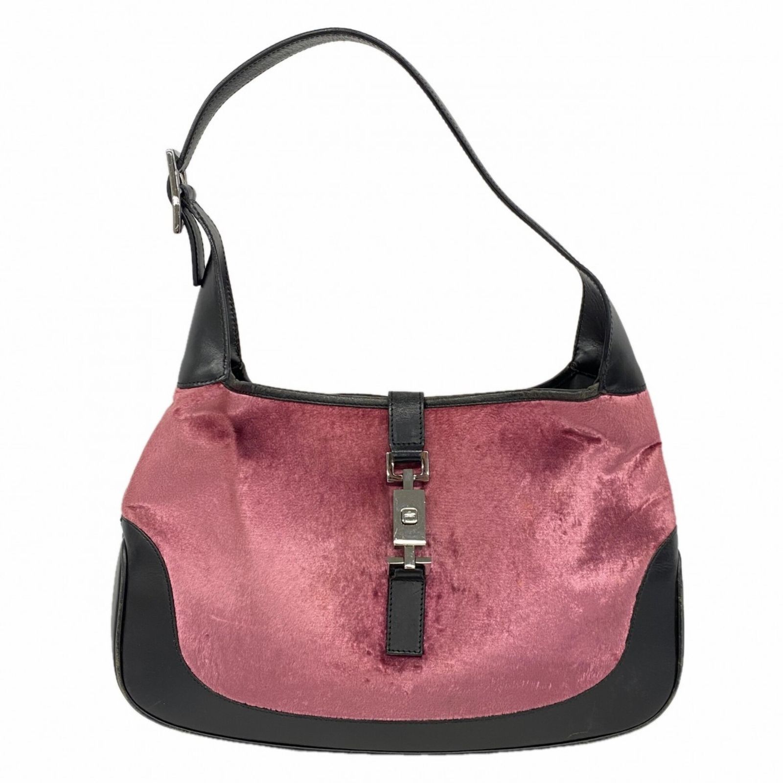 グッチ(Gucci) グッチ ハンドバッグ ジャッキー 001 3306 ベロア ピンク ブラック レディース P2927075