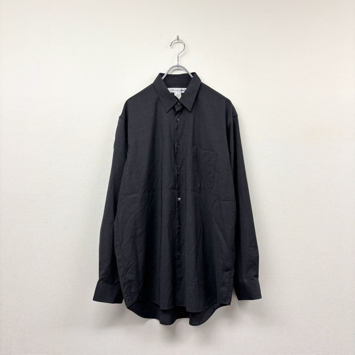 24aw 2024 COMME des GARCONS SHIRT コム デ ギャルソン シャツ FOREVER WIDE CLASSIC SHIRT ウール トロピカル ワイド シャツ L 805-0140
