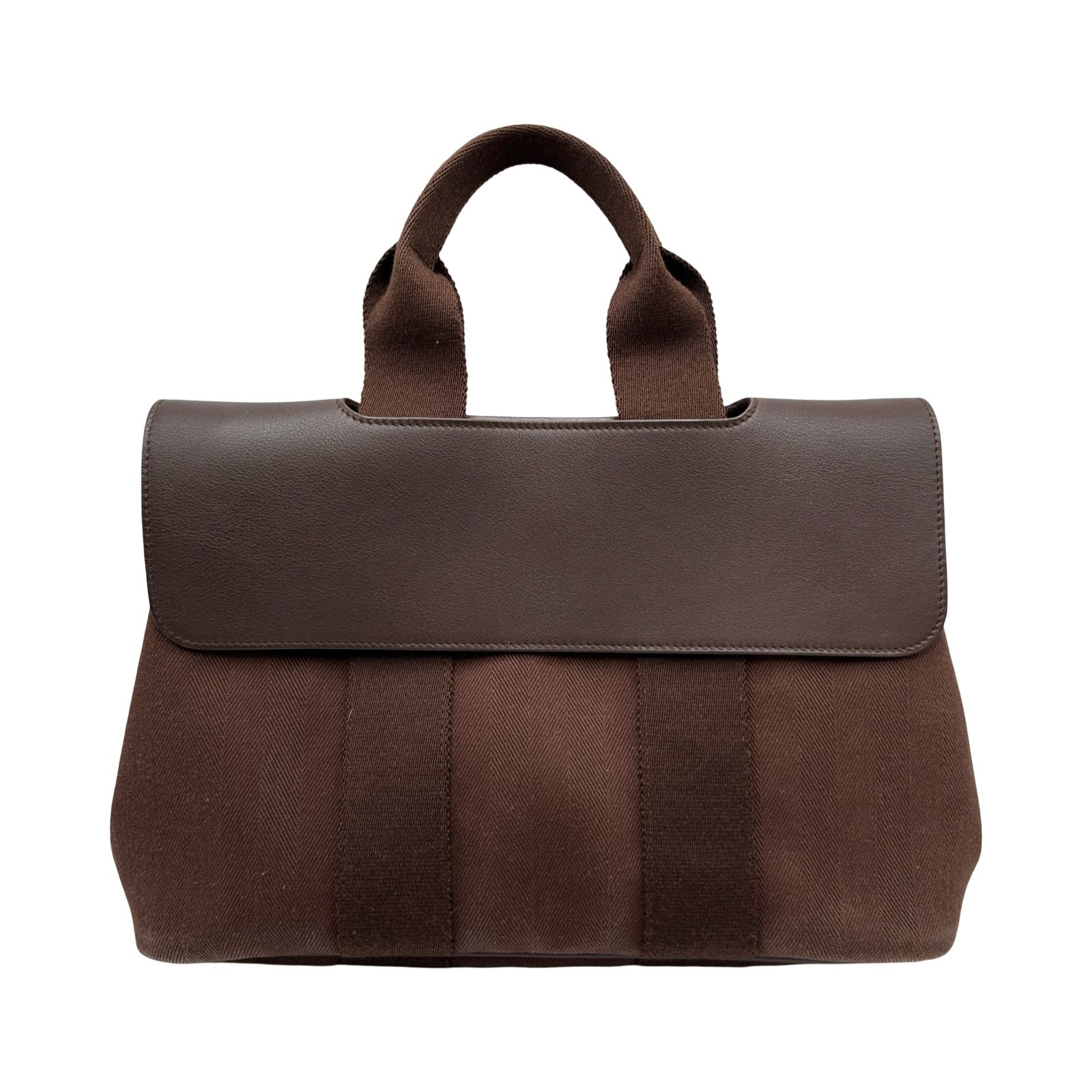 エルメス HERMES ヴァルパラインPM □L刻印 ブラウン/シルバー金具 トワル レディース ハンドバッグ