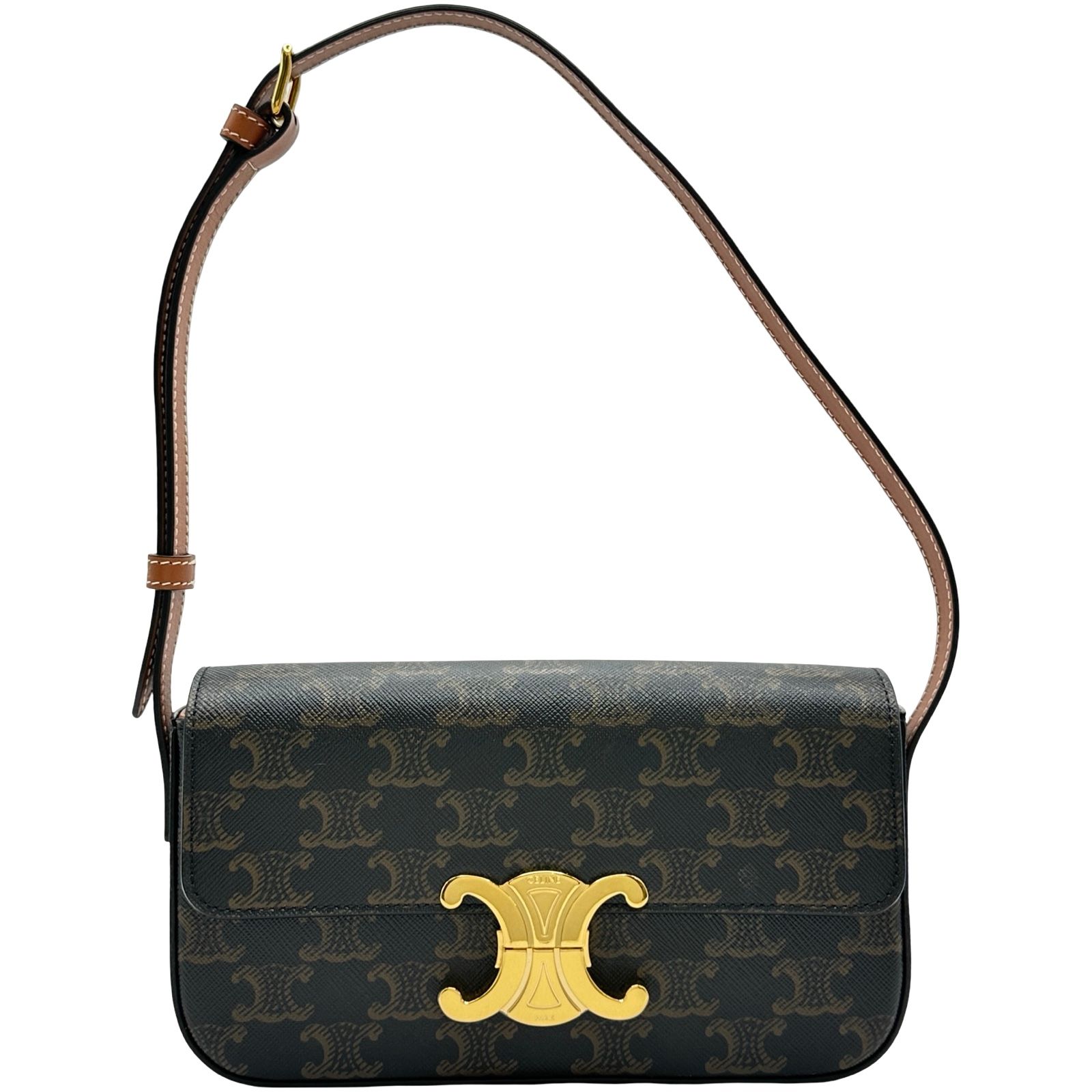 セリーヌ CELINE ショルダーバッグ クロード 194142 タン/ゴールド金具 トリオンフキャンバス レディース ショルダーバッグ