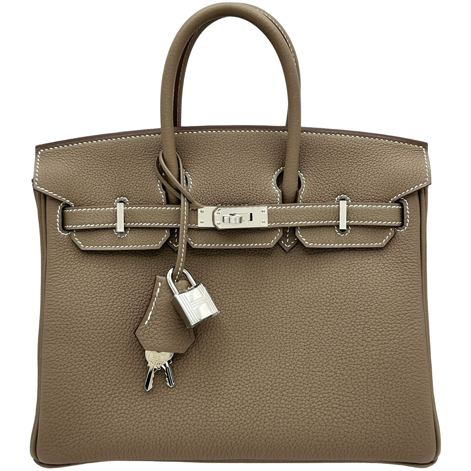 エルメス HERMES バーキン25 G刻印 エトゥープ/シルバー金具 トゴ レディース ハンドバッグ