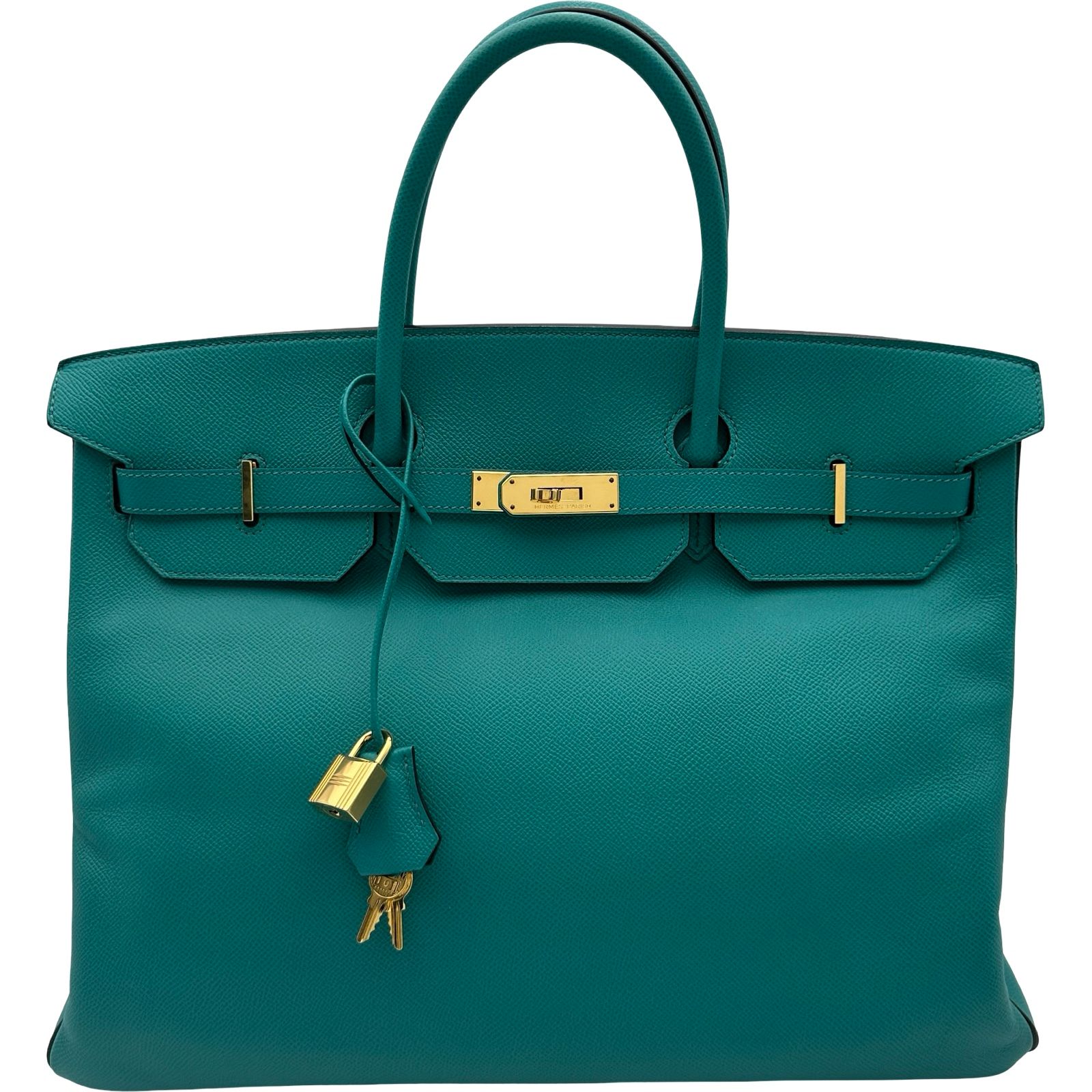 エルメス HERMES バーキン40 パーソナルオーダー X刻 ブルーパオン/ヴェールアングレ/ゴールド金具 エプソン メンズ ハンドバッグ