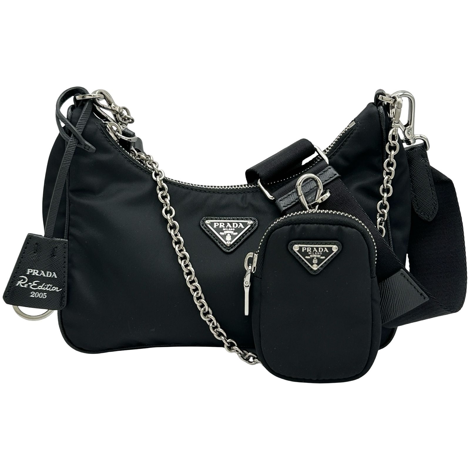 プラダ PRADA Re-Edition 2005 Re-Nylonバッグ 1BH204 ブラック ナイロン レディース ショルダーバッグ