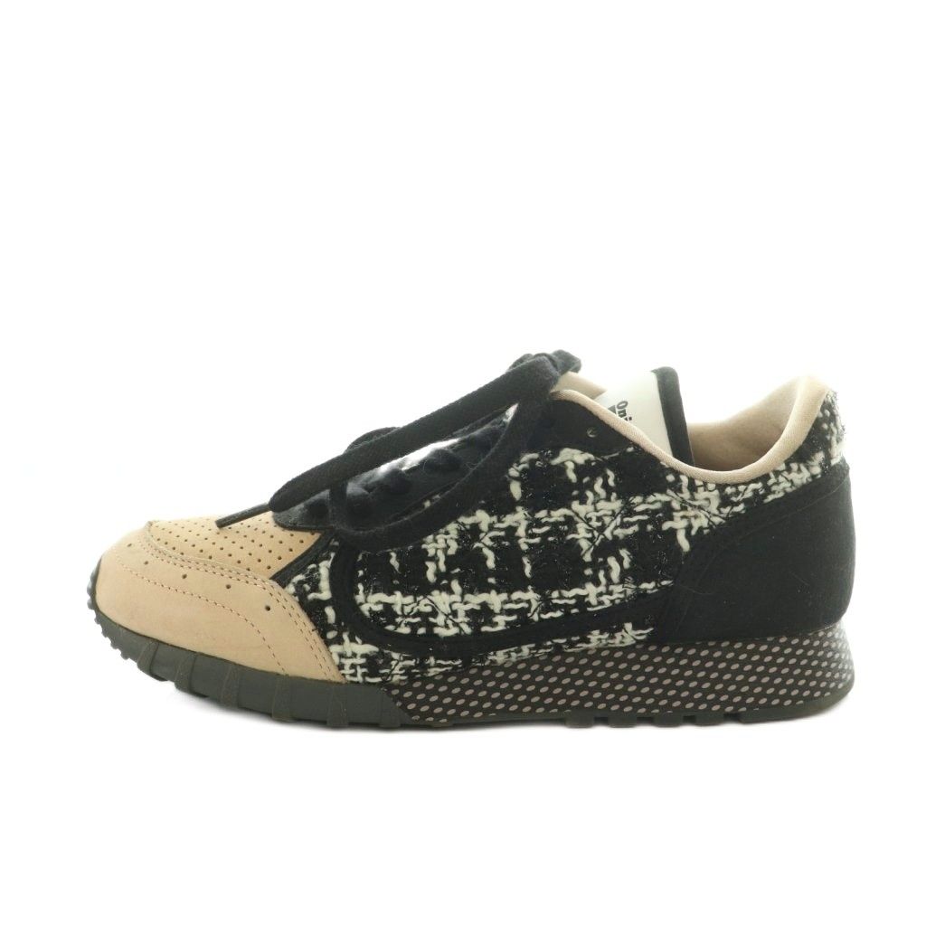 オニツカタイガー Onitsuka Tiger × アンドレアポンピリオ スニーカー シューズ ツイード US4.5 23.0cm ベージュ 黒 白 /MI ■OS