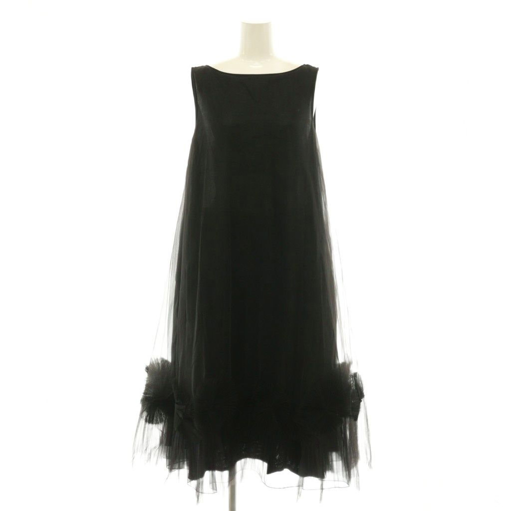 フォクシー ブティック FOXEY BOUTIQUE 43361 ドレス エパヌイ ワンピース ノースリーブ ロング 40 黒 /NR ■OS ■SH