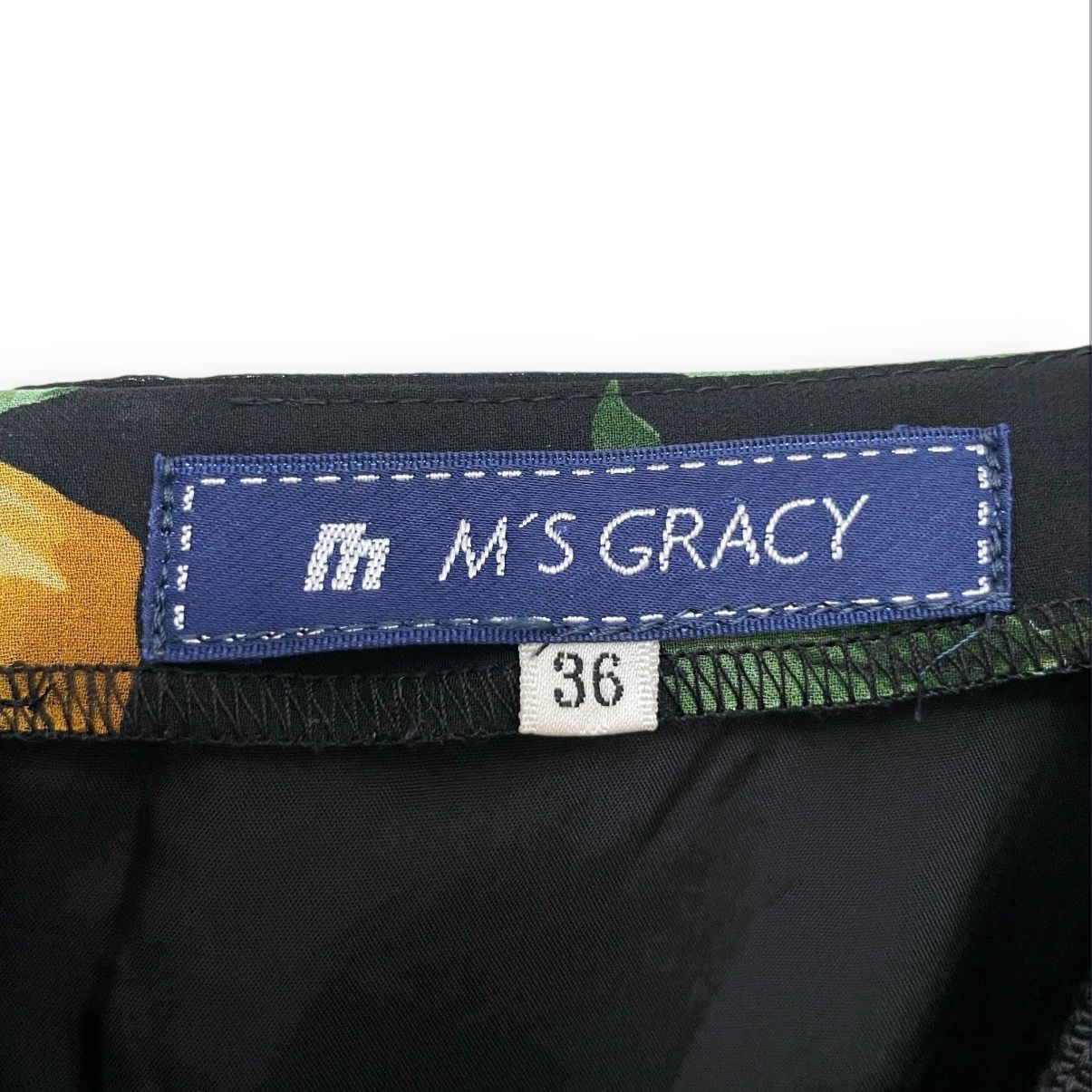 M'S GRACY エムズグレイシー シフォン バルーン ワンピース フルーツ柄