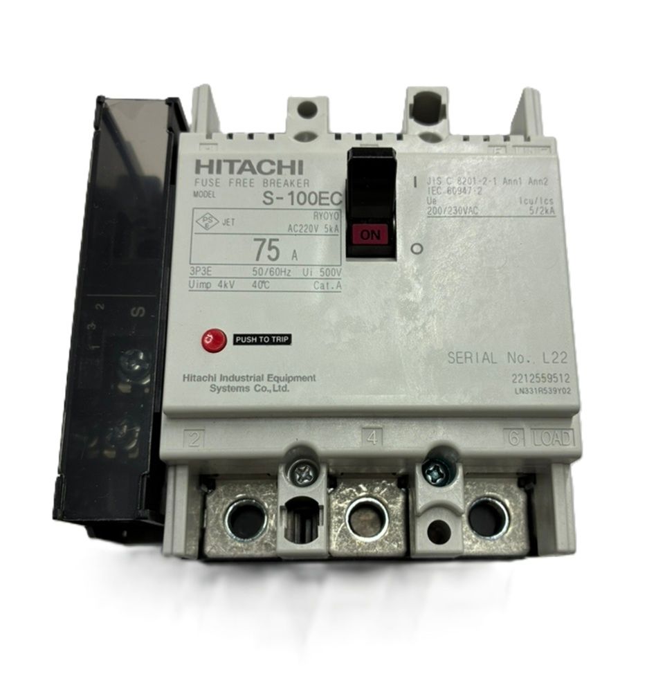 ヒューズフリー遮断機 S-100EC-3P-75A-AL-1C
