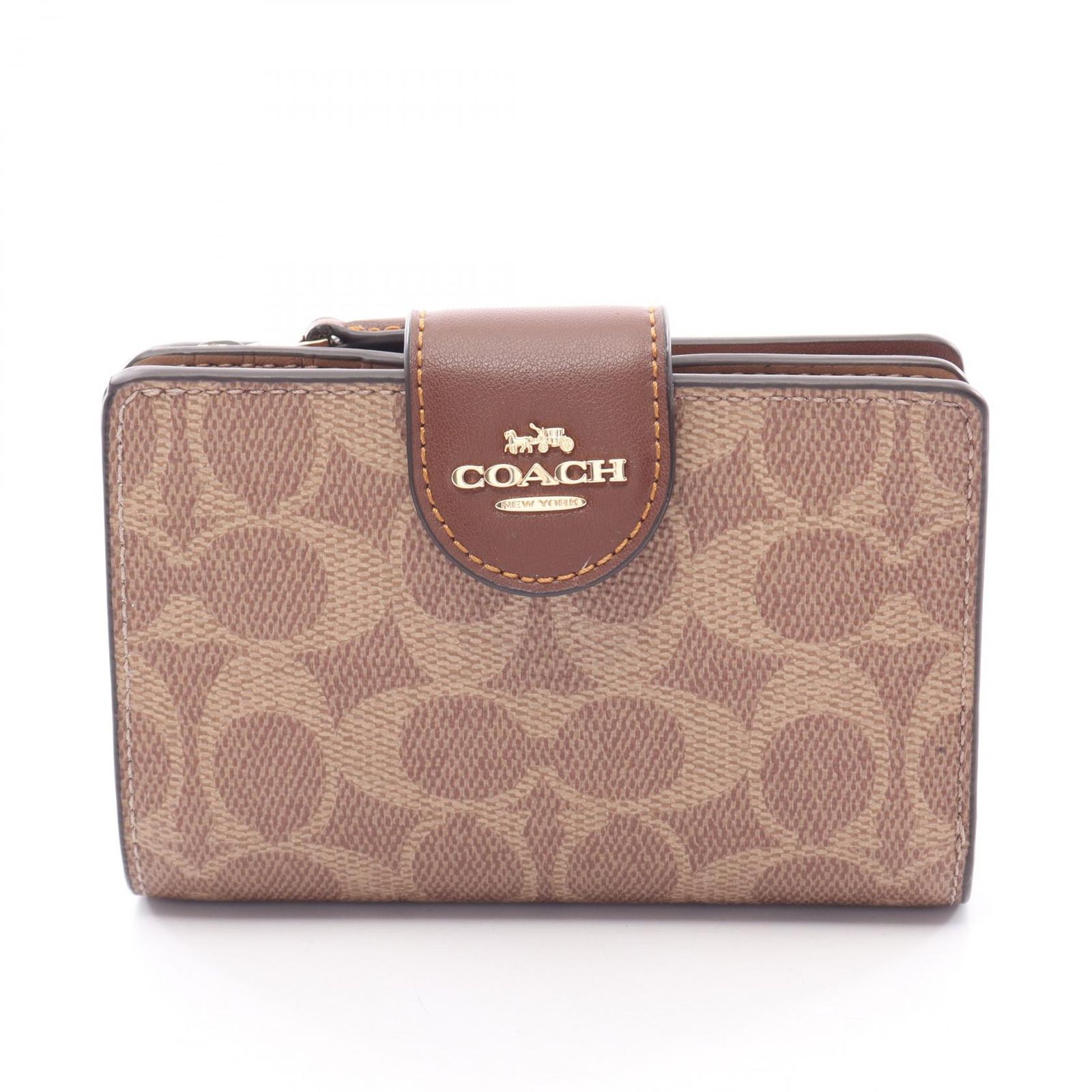 COACH コーチ ミディアムコーナー ジップ ウォレット シグネチャー 二つ折り財布