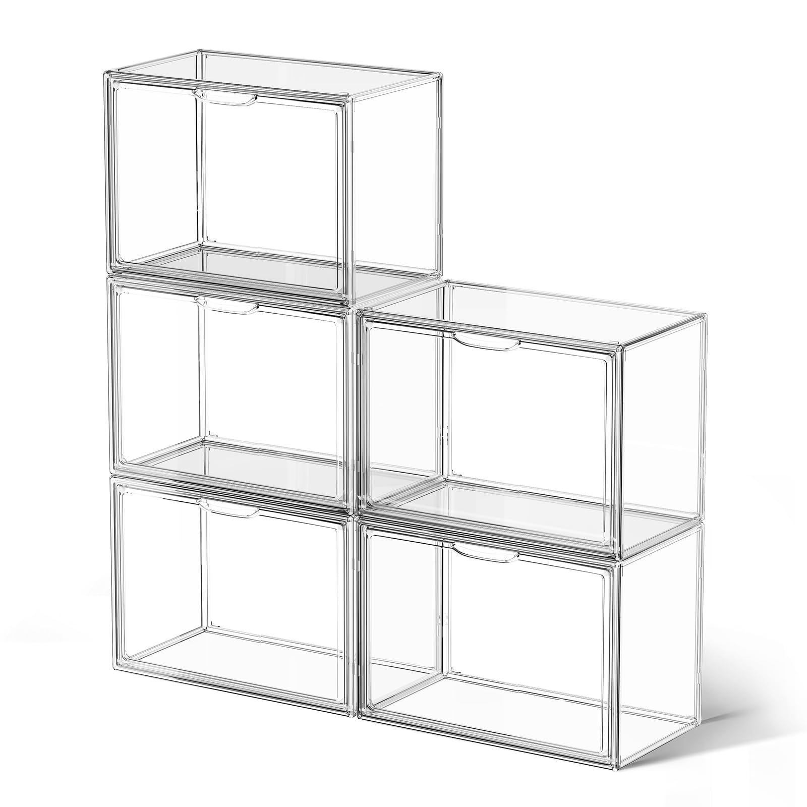 JOYZAN 透明 コレクションケース クリア フィギュアケース 棚 マグネット式扉 5個セット 卓上 大型 27×22×36cm ぬいぐるみケース 組み立てタイプ アクスタ ディスプレイ 収納ボックス ショーケース 積み重ね式 防塵 汚れ防 2a755eab