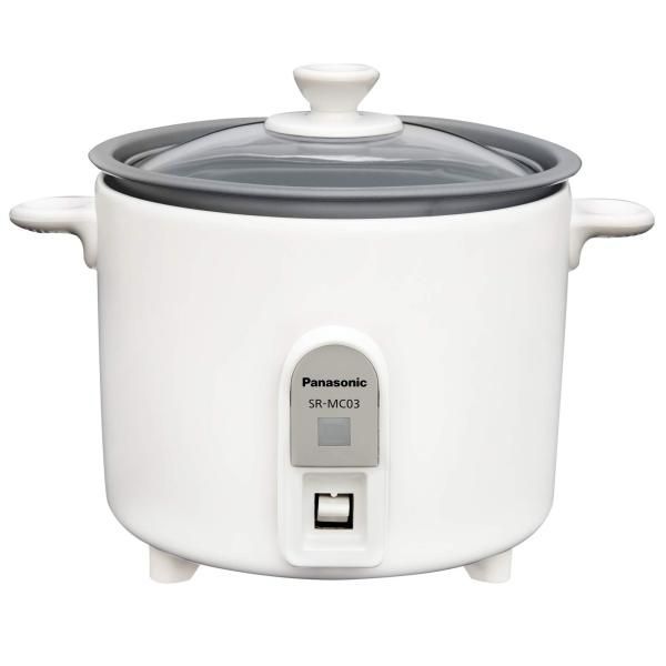 【中古】パナソニック 炊飯器 1.5合 1人用炊飯器 自動調理鍋 ミニクッカー ホワイト SR-MC03-W