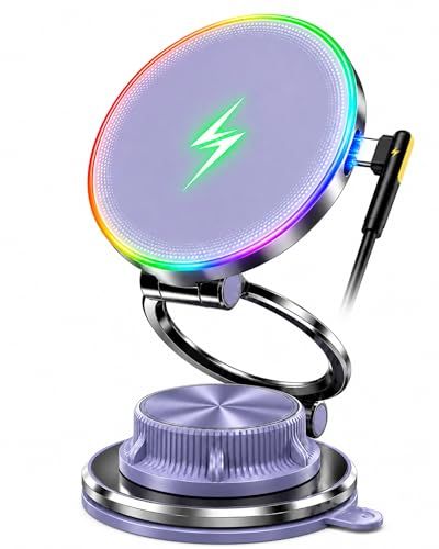 【2026 新登場力作】車載 magsafe マグセーフ対応スマホホルダー！搭載 N55 マグネット強力吸着、360° 回転、高級亜鉛合金折りたたみ構造、真空吸盤とナノゲルの最強組み合わせ、1 秒着脱、片手で簡単操作可能、15W 急速充電のワ 2eb8e6c8
