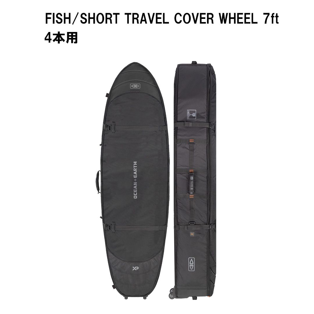 オーシャンアンドアースOCEAN&EARTH O&E　FISH/SHORT TRAVEL COVER WHEEL 7ft｜4 BOARDS　9321977853651　サーフボードウィールケース　