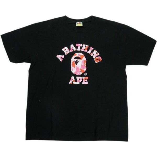 Size【XXL】 A BATHING APE ア ベイシング エイプ ×KAWS ABC CAMO COLLEGE TEE Tシャツ 黒 【中古品-良い】 30008915