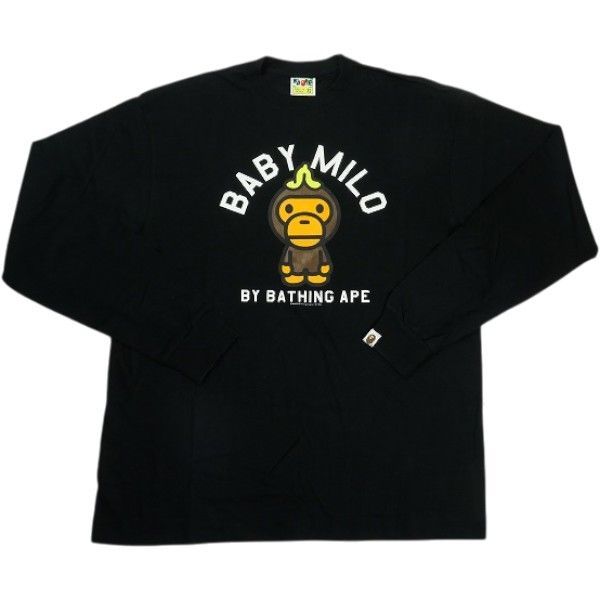 Size【XL】 A BATHING APE ア ベイシング エイプ BABY MILO LS TEE ロンT 黒 【中古品-良い】 30008932