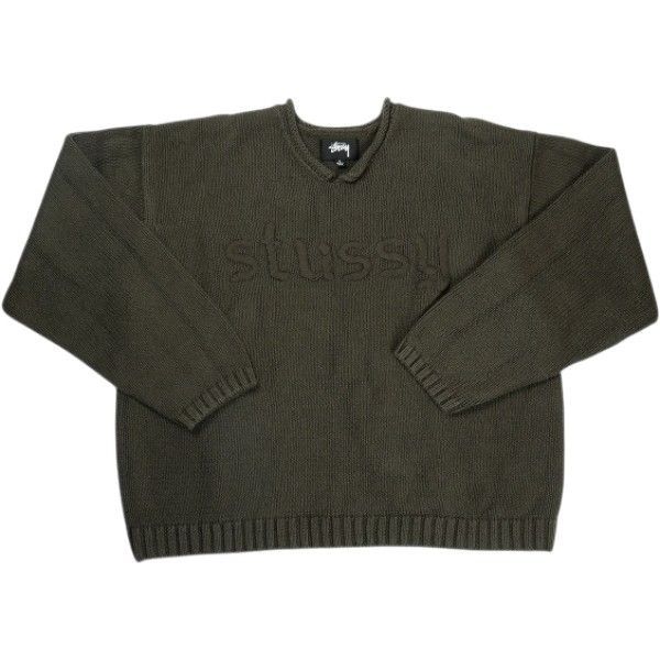 Size【L】 STUSSY ステューシー 24SS Embroidered V-Neck Logo Sweater ニット 茶 【中古品-良い】 30009637