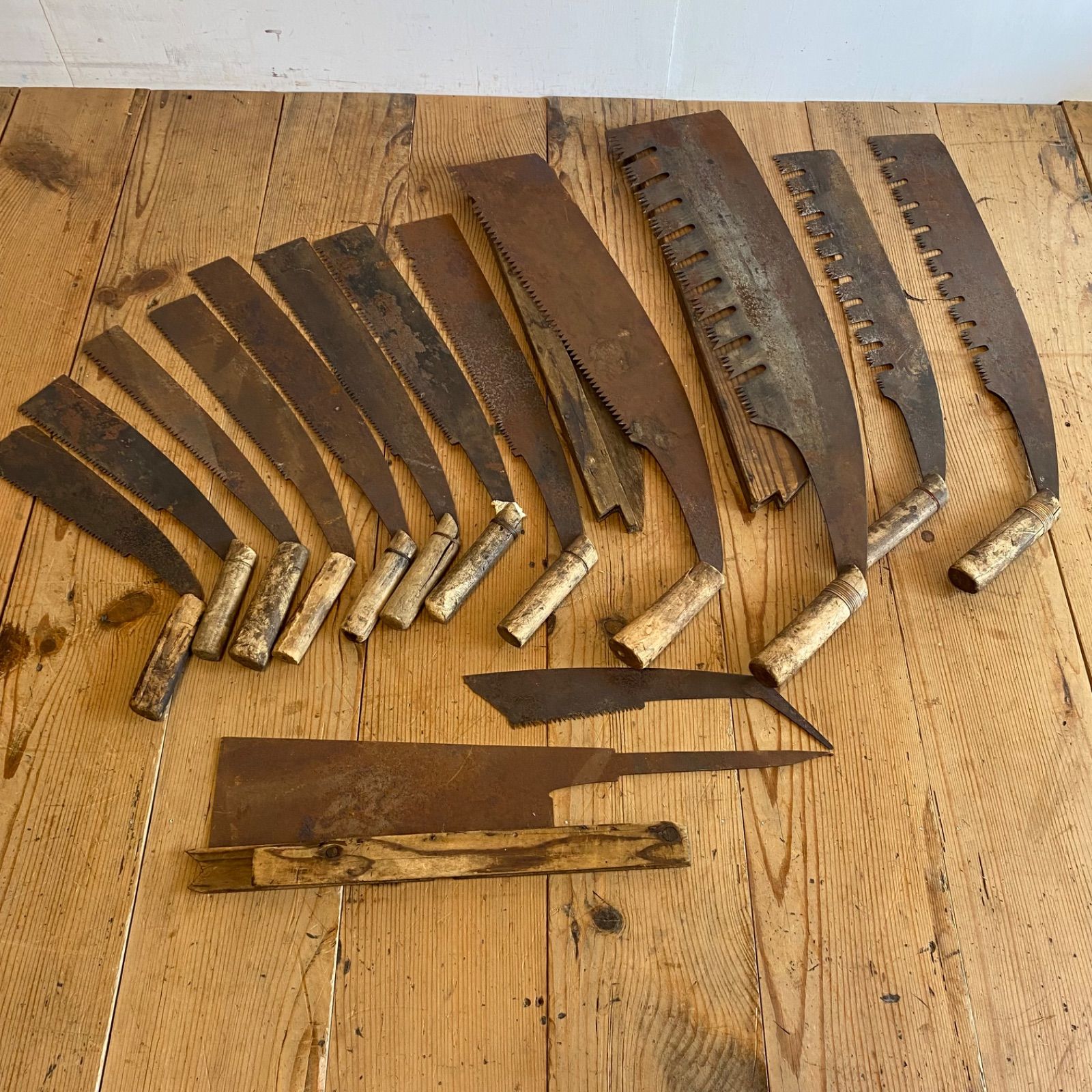 14本セット 大型のこぎり 大鋸 大工道具 古道具 レトロ Y974