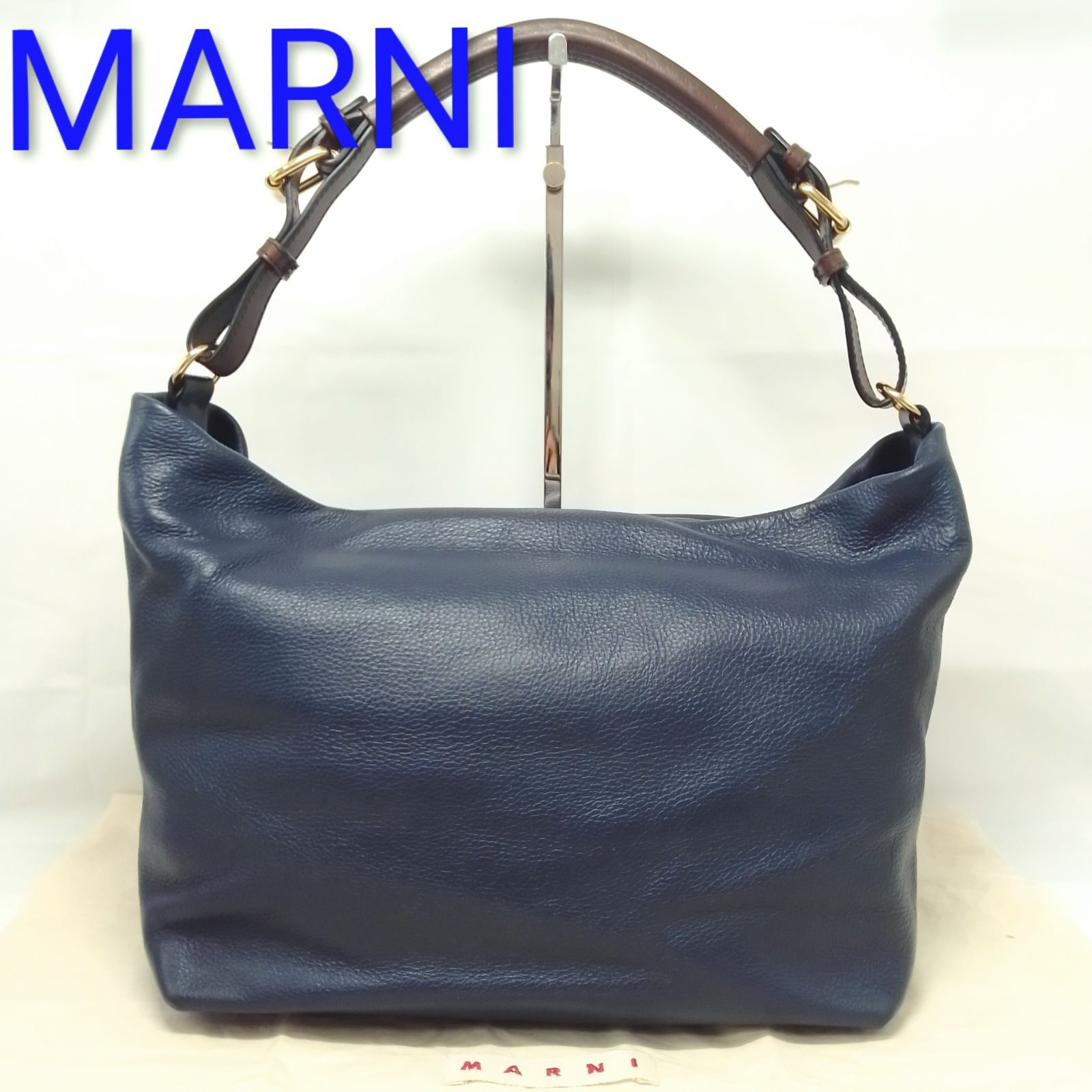 ARV06 マルニ 美品 ショルダーバッグ トートバッグ ゴールド金具 保存袋付き