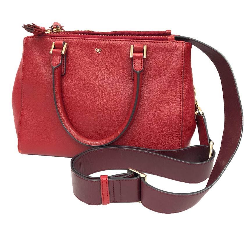 ANYA HINDMARCH アニヤハインドマーチ レザー 3WAY トートバッグ ショルダーバッグ レッド 赤 aq12904