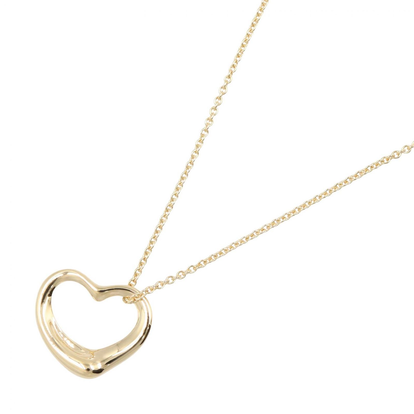 ティファニー TIFFANY＆CO ネックレス オープンハート ネックレス 首回41cm K18（イエローゴールド） オープンハート ネックレス レディース Used A
