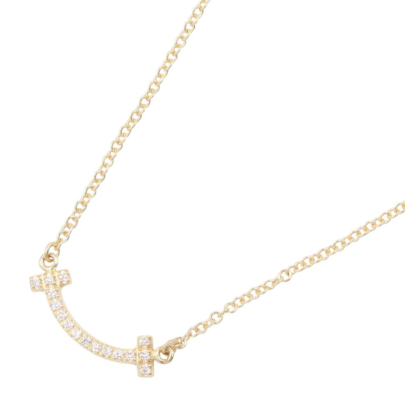 ティファニー TIFFANY＆CO ネックレス Tスマイル ネックレス ミニ ダイヤ 62617683 首回り40/45.5㎝ K18（イエローゴールド） ダイヤモンド Tスマイル ネックレス ミニ ダイヤ