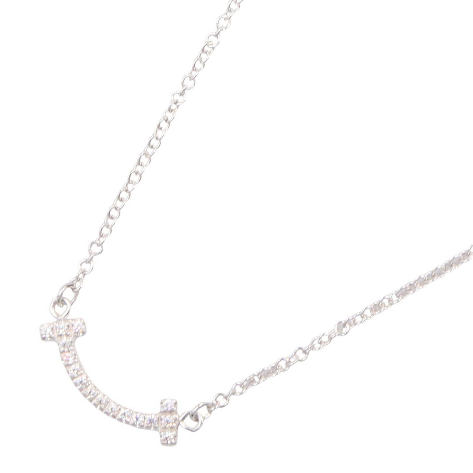 ティファニー TIFFANY＆CO ネックレス Tスマイル ダイヤ ネックレス 62617799 首回り40/45㎝ K18WG（ホワイトゴールド） ダイヤモンド Tスマイル ダイヤ ネックレス