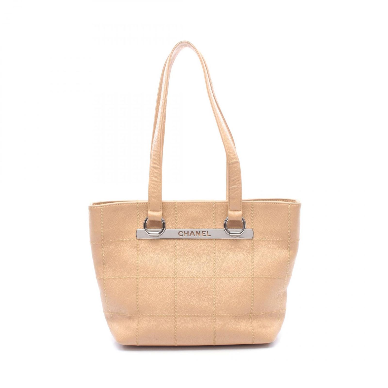 シャネル CHANEL トートバッグ チョコバー ベージュ キャビアスキン(グレインドカーフ) チョコバー トートバッグ レディース Used A