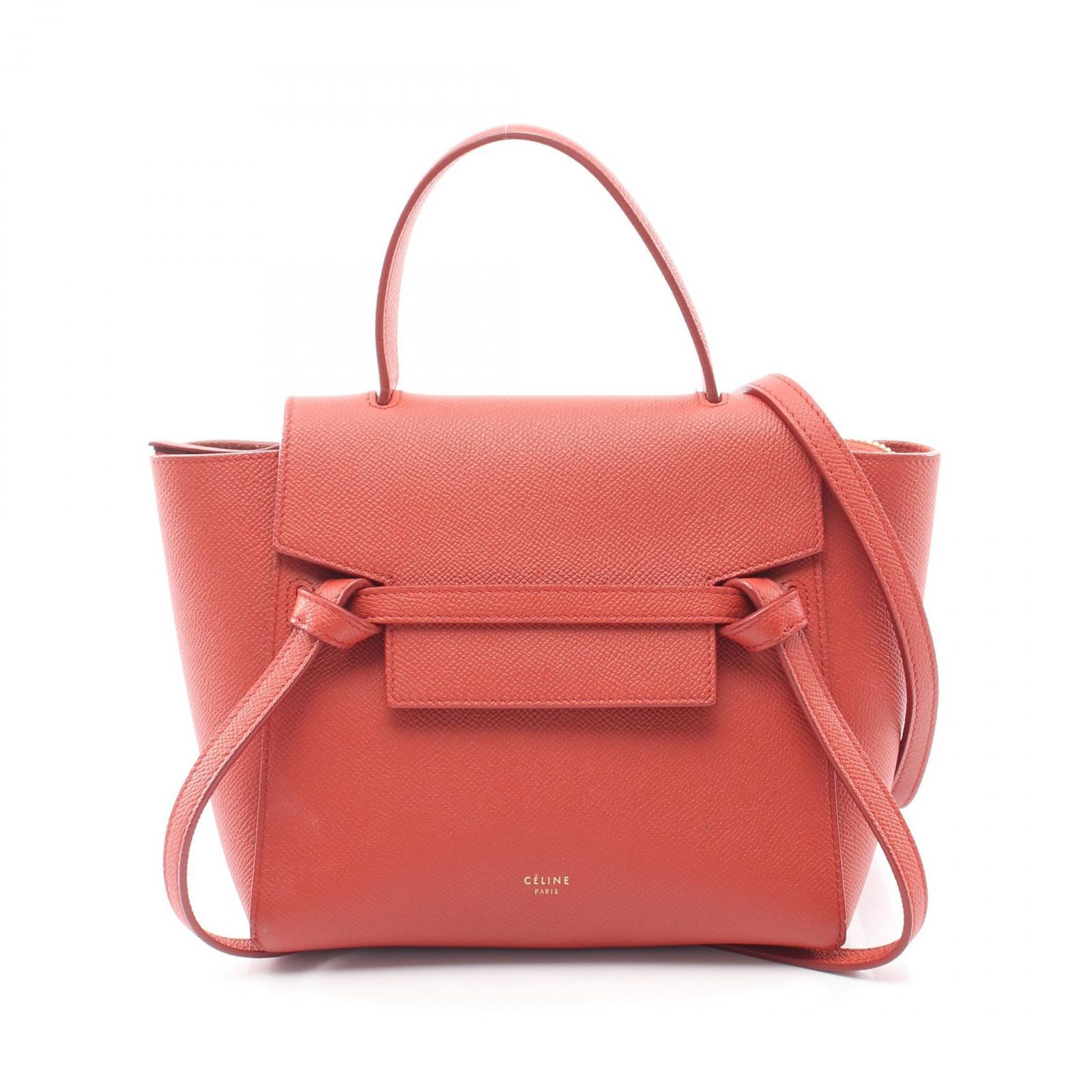 セリーヌ CELINE ハンドバッグ BELT BAG NANO ベルトバッグ ナノ 2WAY 185003 レッド レザー ベルトバッグ ナノ レディース Used B