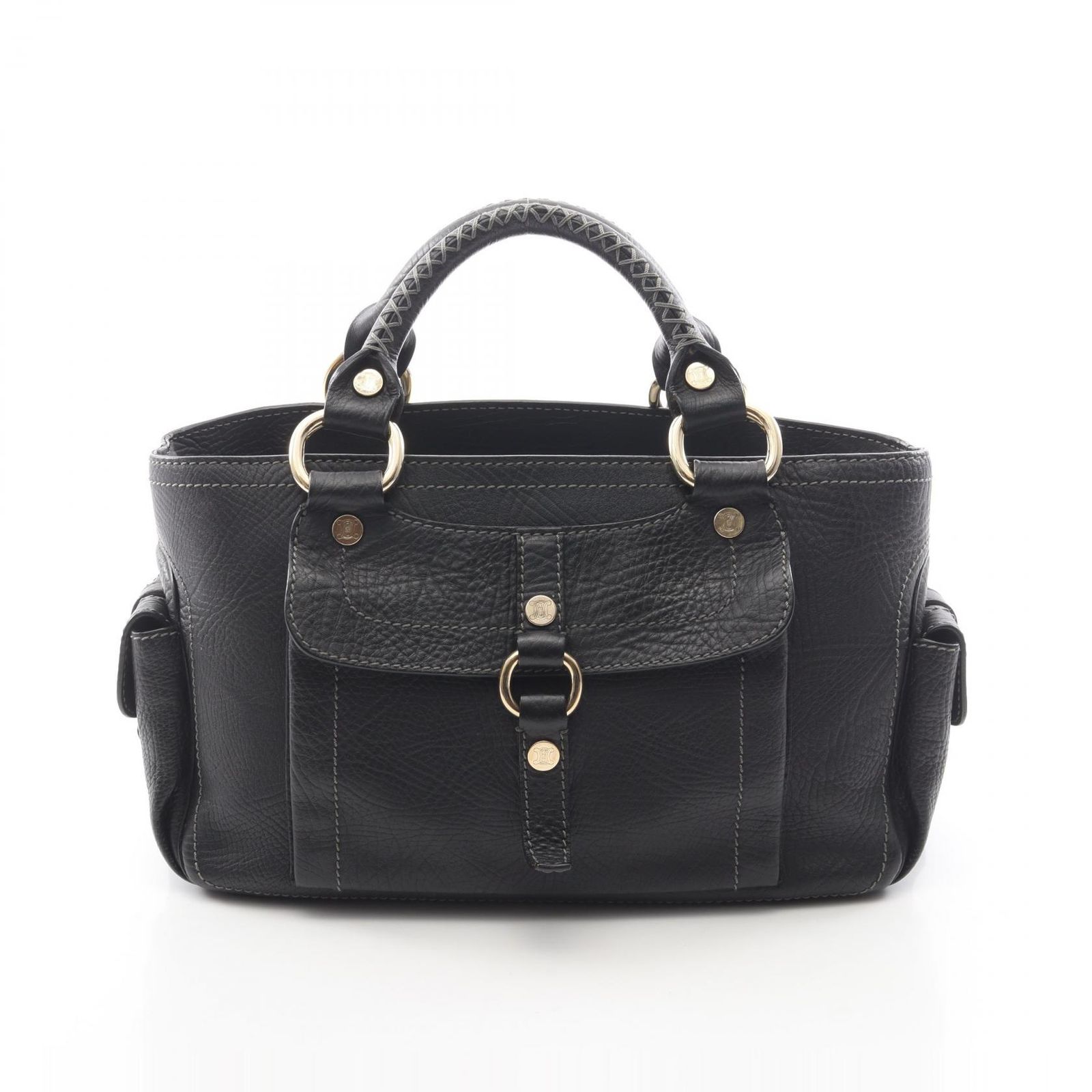 セリーヌ CELINE ハンドバッグ ブギーバッグ ブラック レザー ブギーバッグ レディース Used A