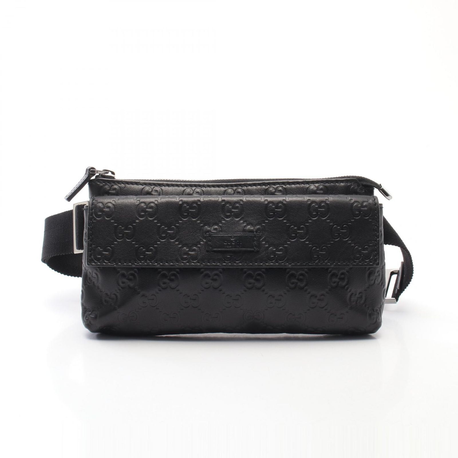 グッチ GUCCI ウエストバッグ ボディバッグ グッチシマ 162916 ブラック レザー グッチシマ ウエストバッグ メンズ Used B