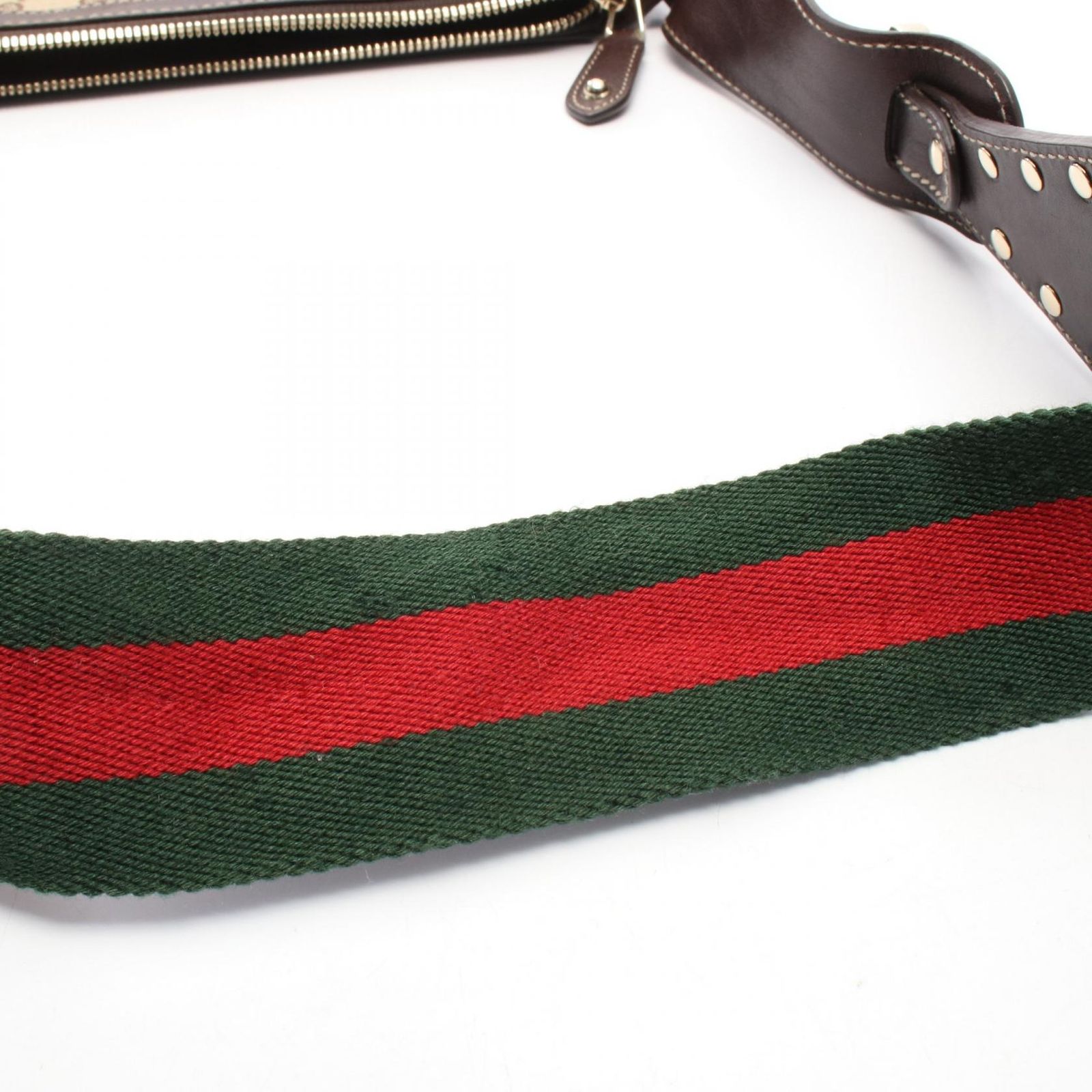 グッチ GUCCI ショルダーバッグ GGキャンバス シェリーライン スタッズ 