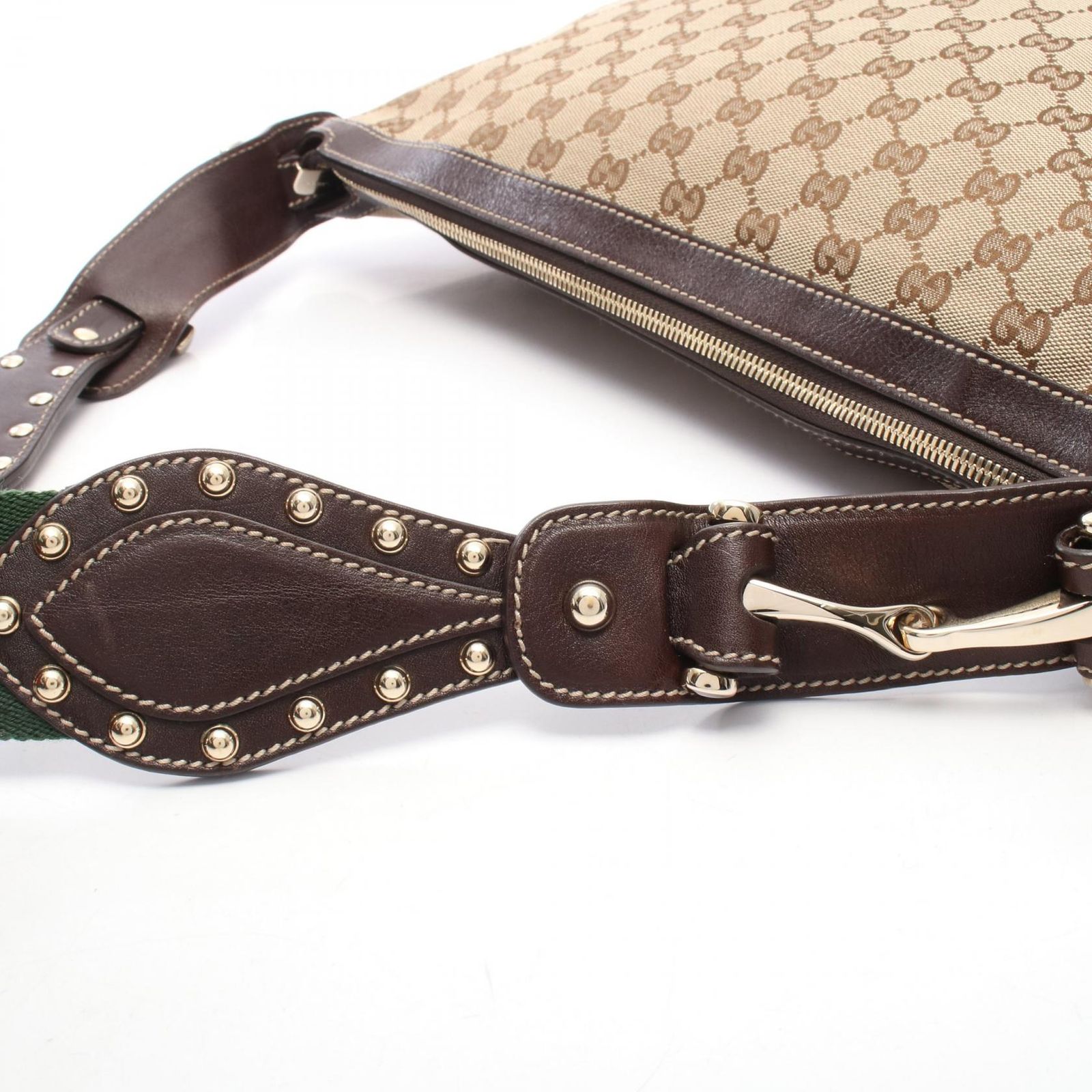 グッチ GUCCI ショルダーバッグ GGキャンバス シェリーライン スタッズ 