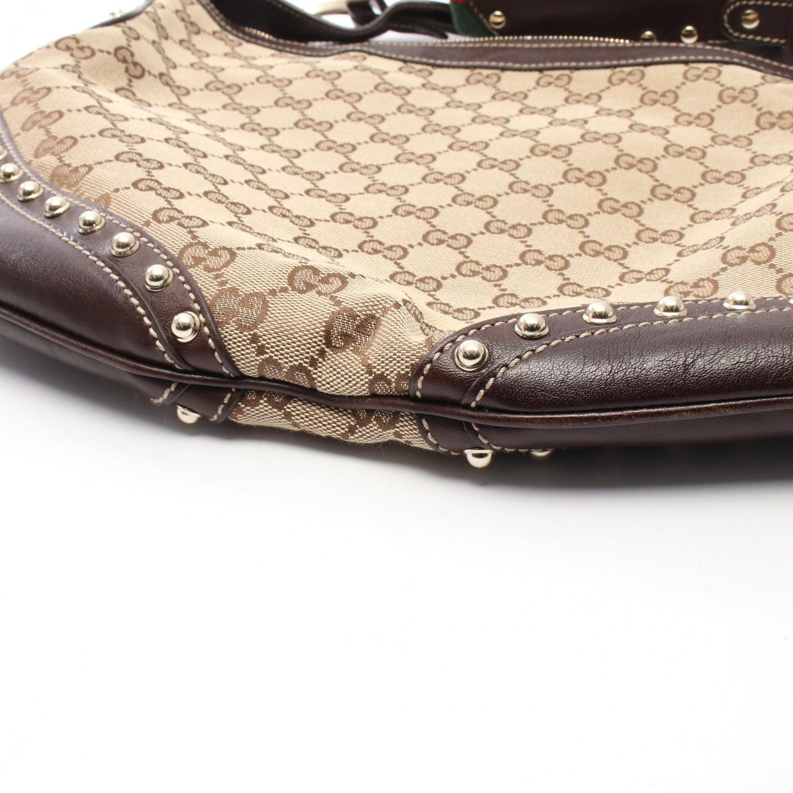 グッチ GUCCI ショルダーバッグ GGキャンバス シェリーライン スタッズ 