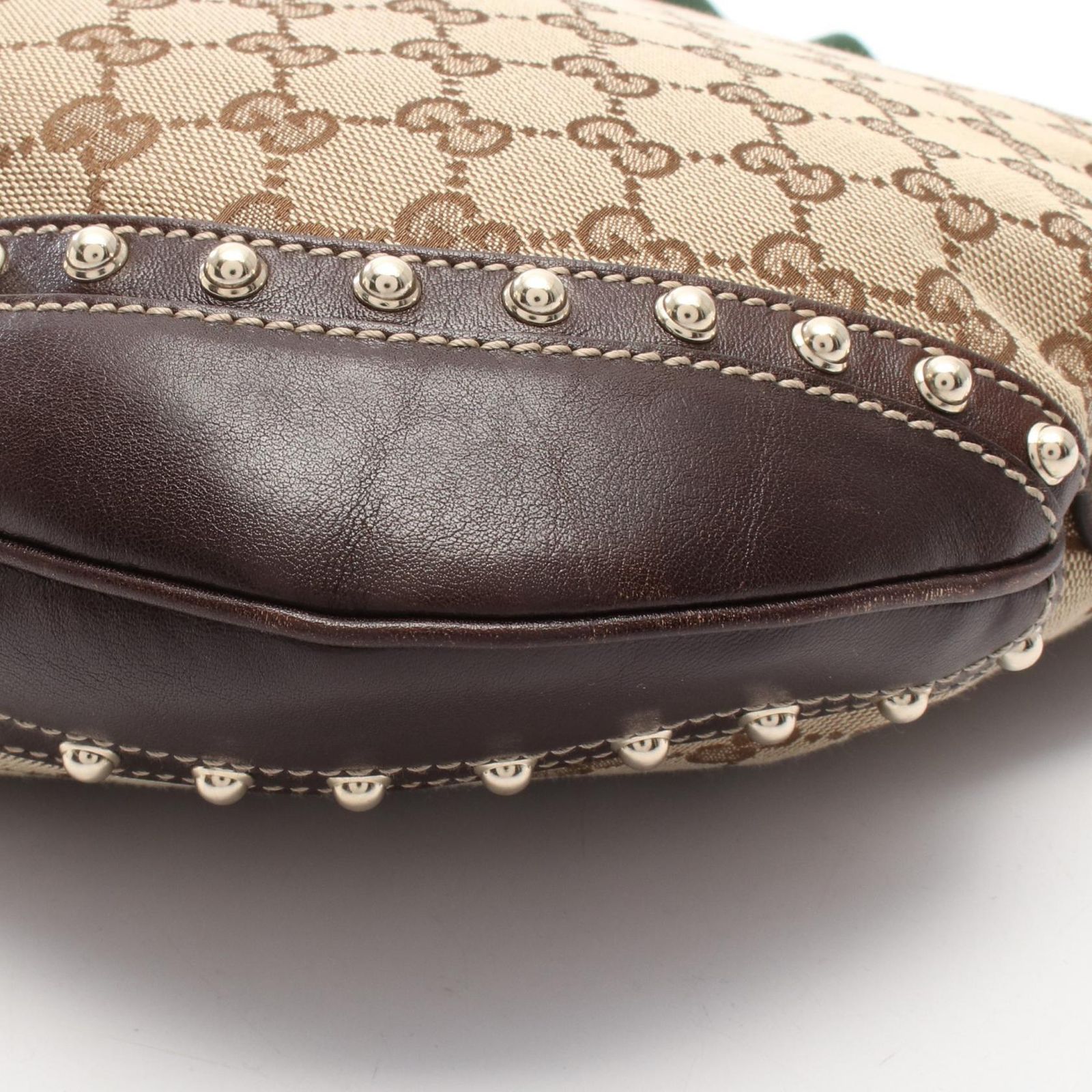 グッチ GUCCI ショルダーバッグ GGキャンバス シェリーライン スタッズ