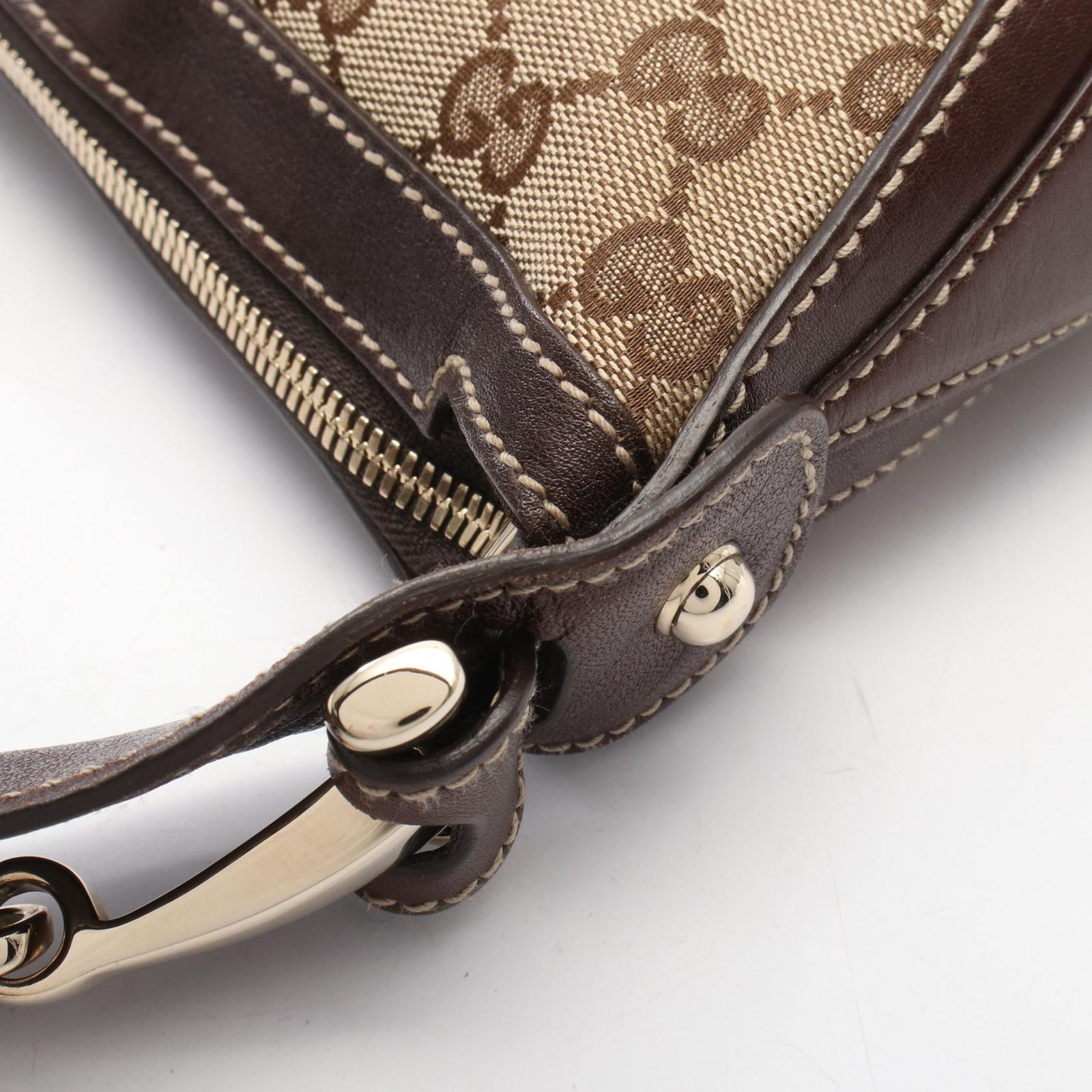 グッチ GUCCI ショルダーバッグ GGキャンバス シェリーライン スタッズ 