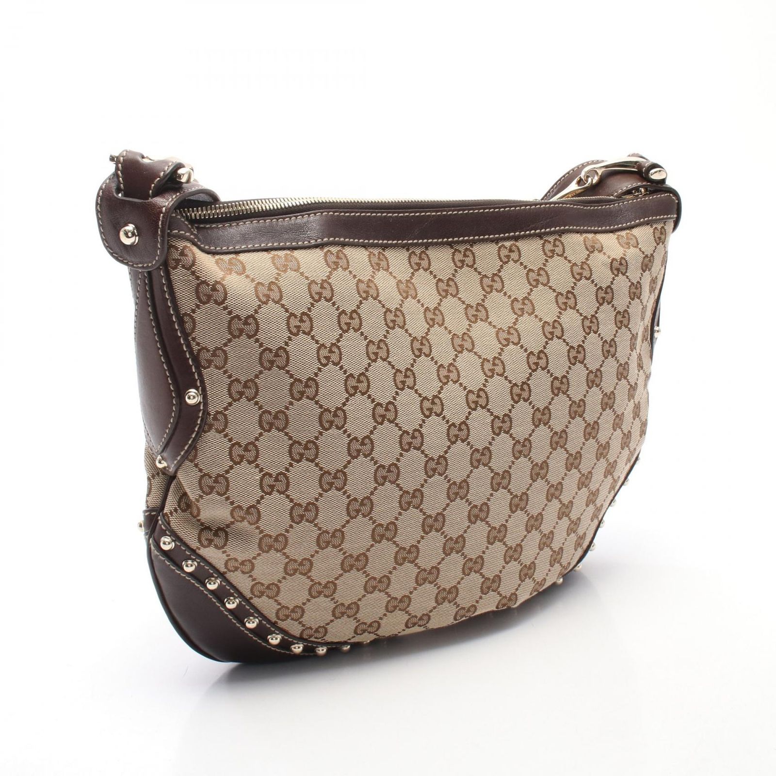 グッチ GUCCI ショルダーバッグ GGキャンバス シェリーライン スタッズ