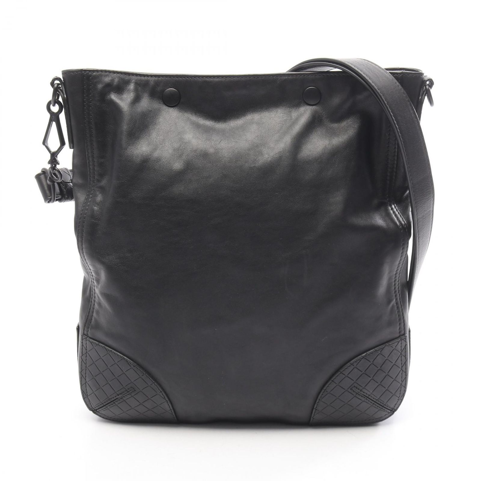 ボッテガヴェネタ BOTTEGA VENETA ショルダーバッグ スコルピート ブラック レザー スコルピート ショルダー メンズ Used B