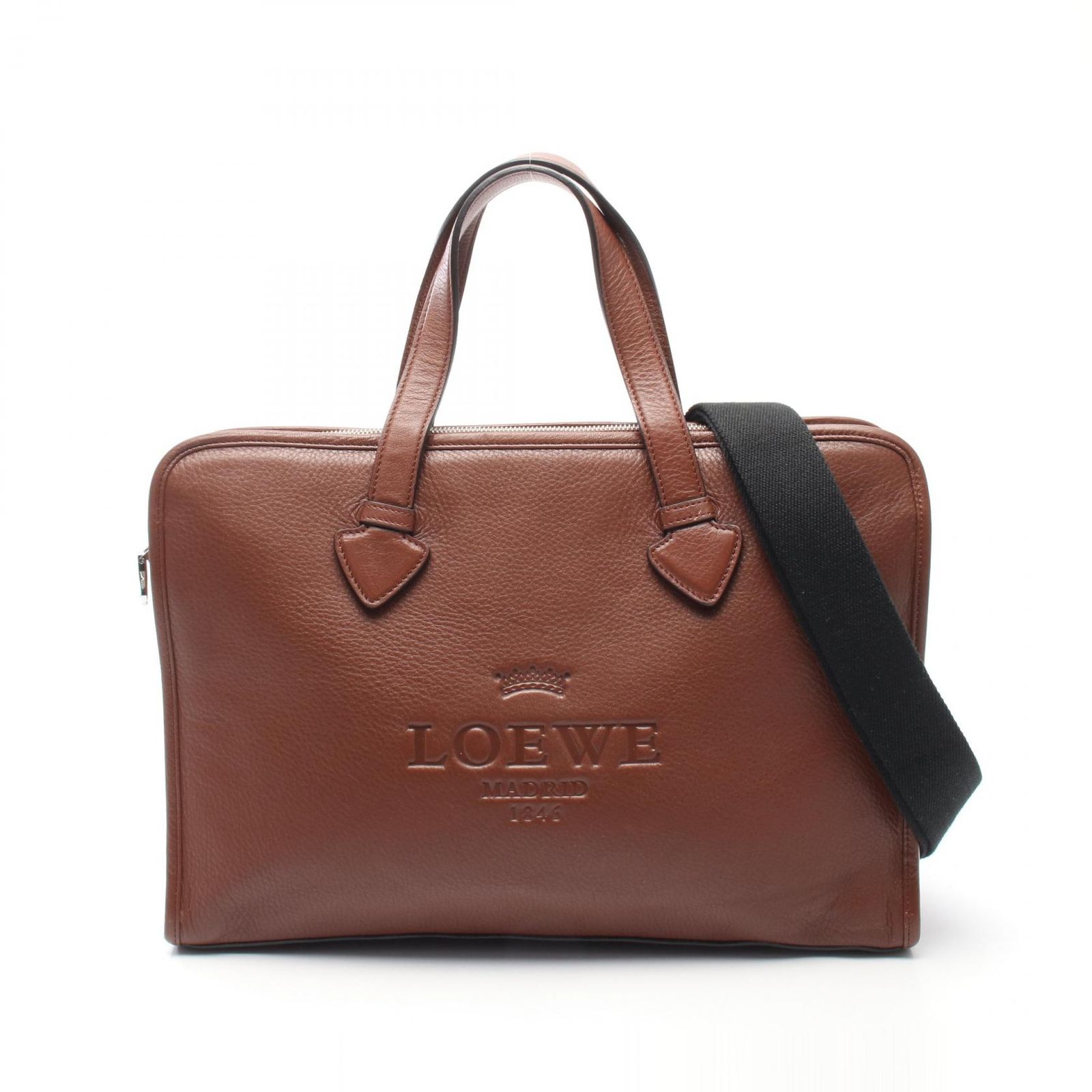 ロエベ LOEWE ブリーフケース ヘリテージ 2WAY ブラウン レザー ヘリテージ ブリーフケース メンズ Used B