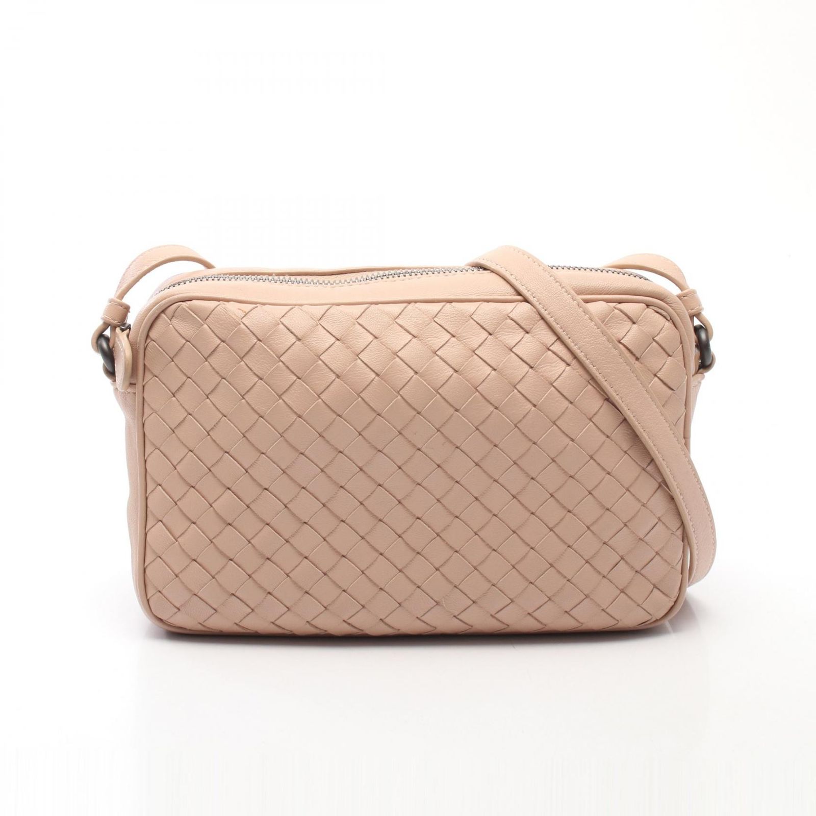 ボッテガヴェネタ BOTTEGA VENETA ショルダーバッグ イントレチャート ピンクベージュ レザー イントレチャート ショルダーバッグ レディース Used B