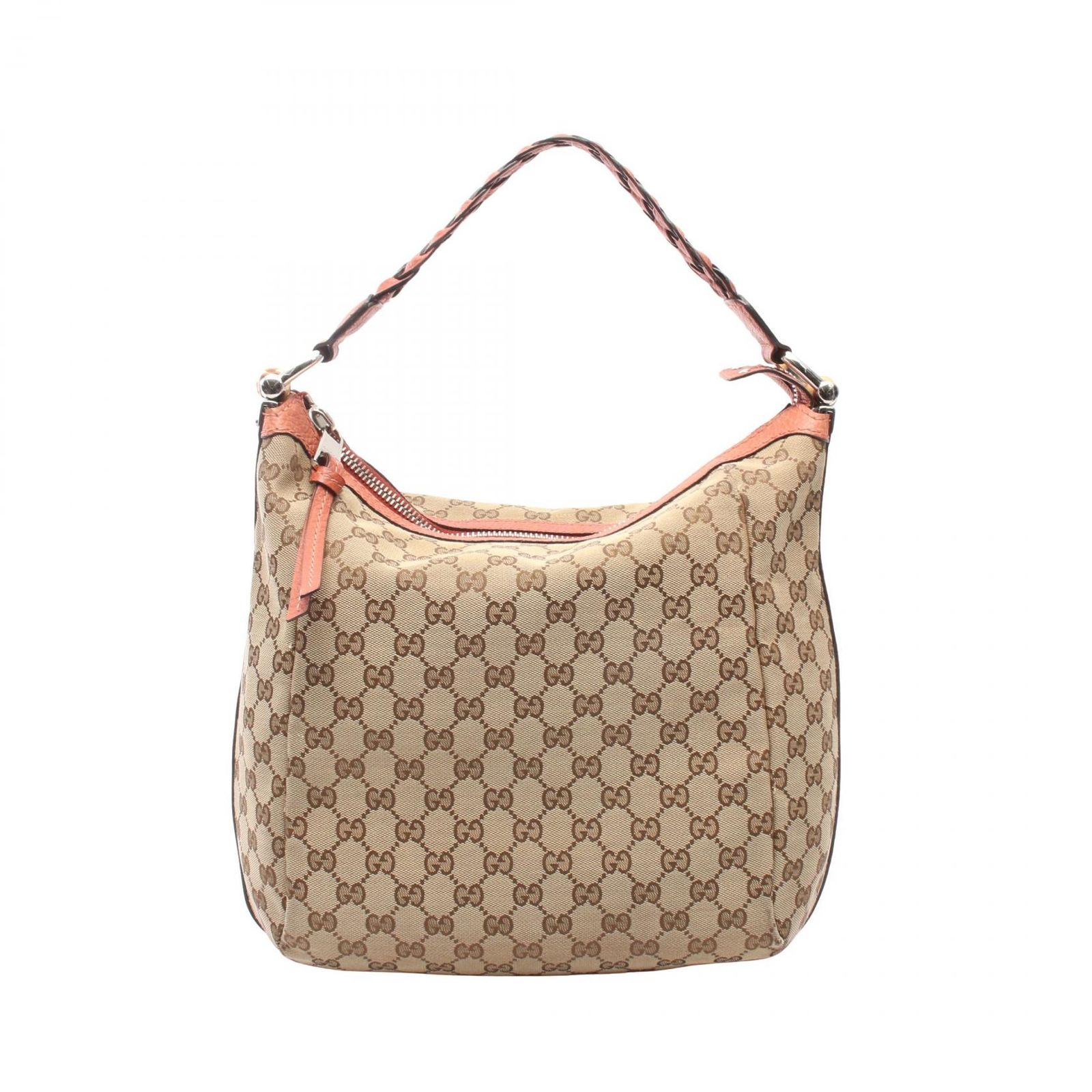 グッチ GUCCI ショルダーバッグ GGキャンバス 257090 ベージュ/ピンク キャンバス レザー ワンショルダー レディース Used B
