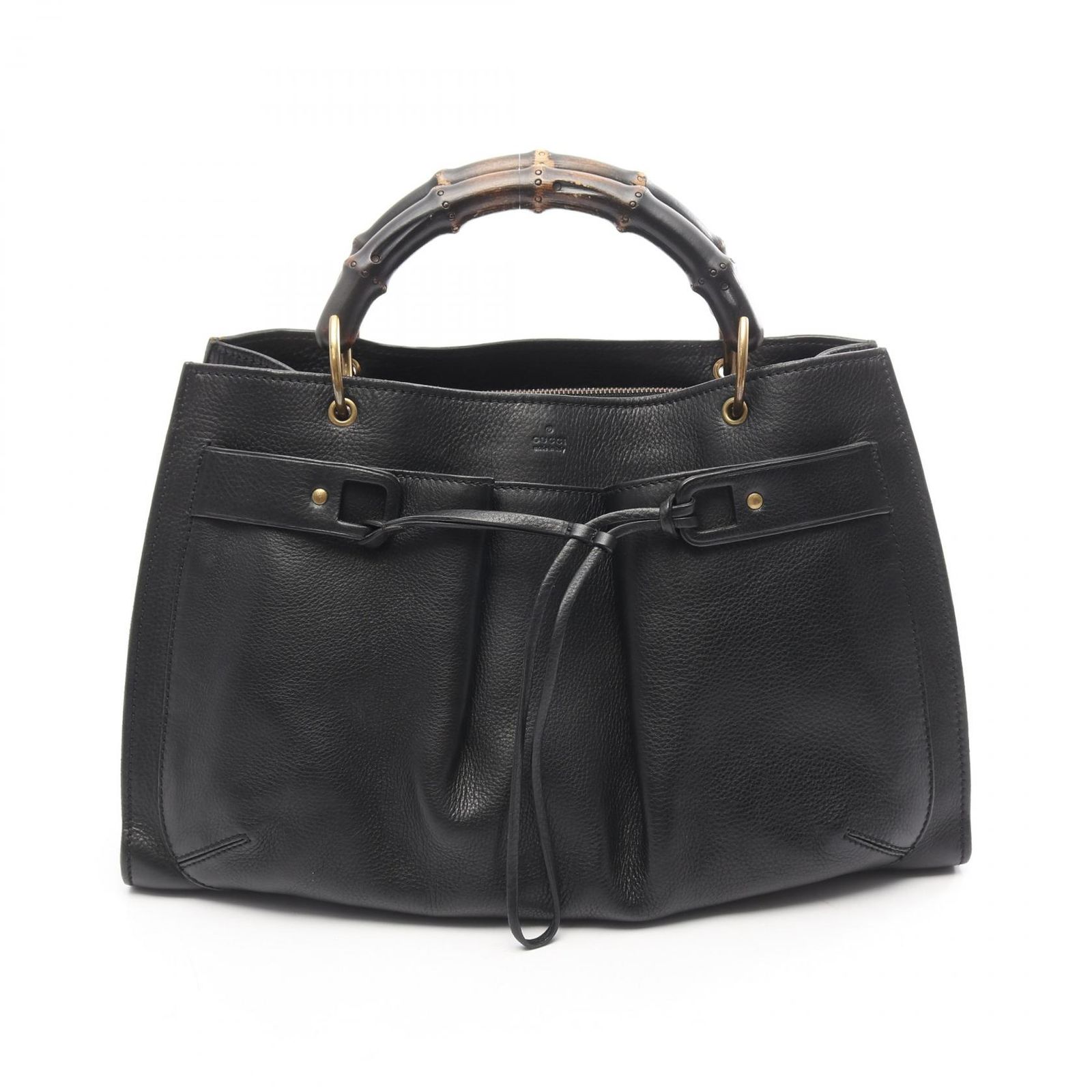 グッチ GUCCI ハンドバッグ バンブー 109138 ブラック レザー バンブー トートバッグ レディース Used B