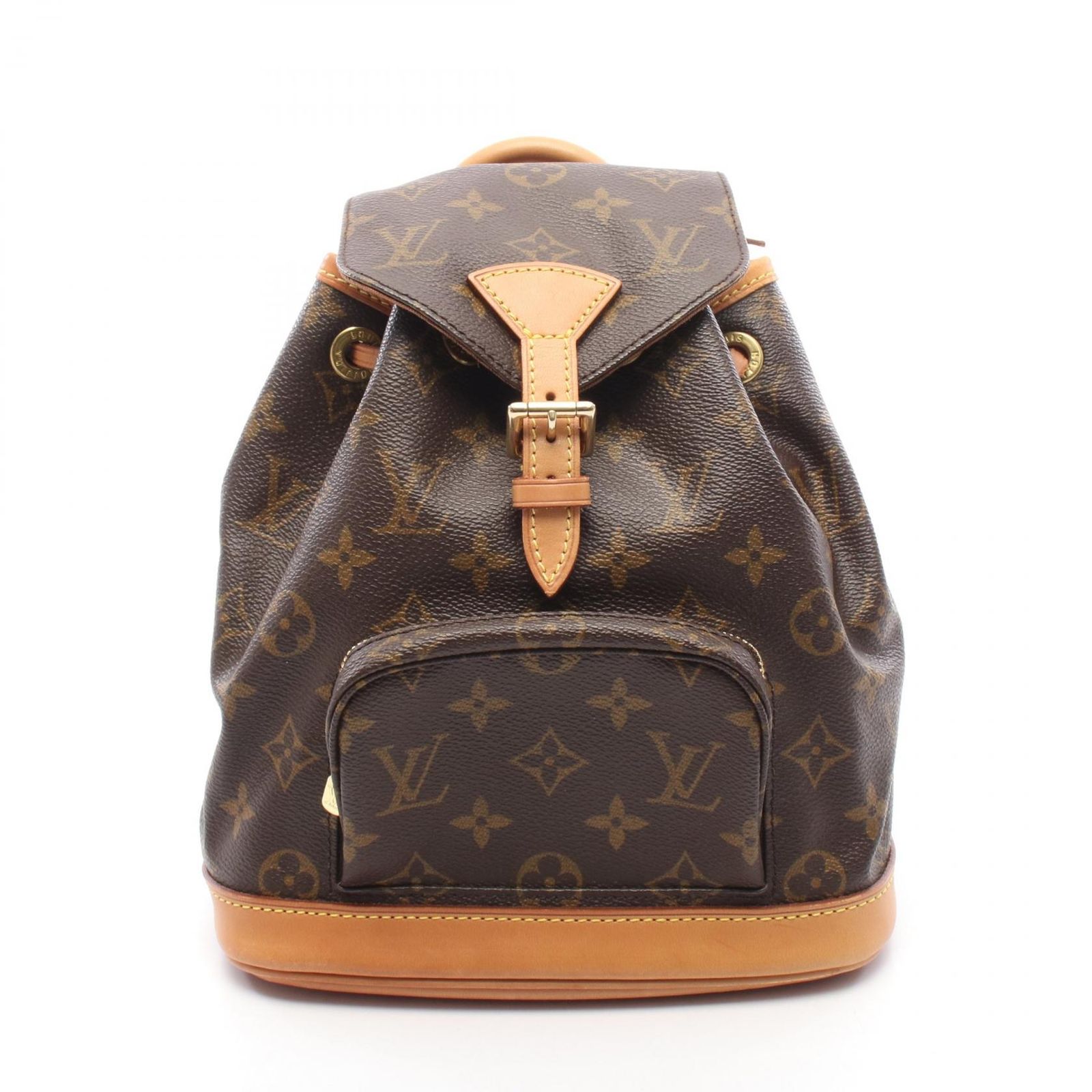 ルイ・ヴィトン LOUIS VUITTON リュックサック バックパック ミニモンスリ M51137 PVCコーティングキャンバス レザー ミニ・モンスリ レディース Used B