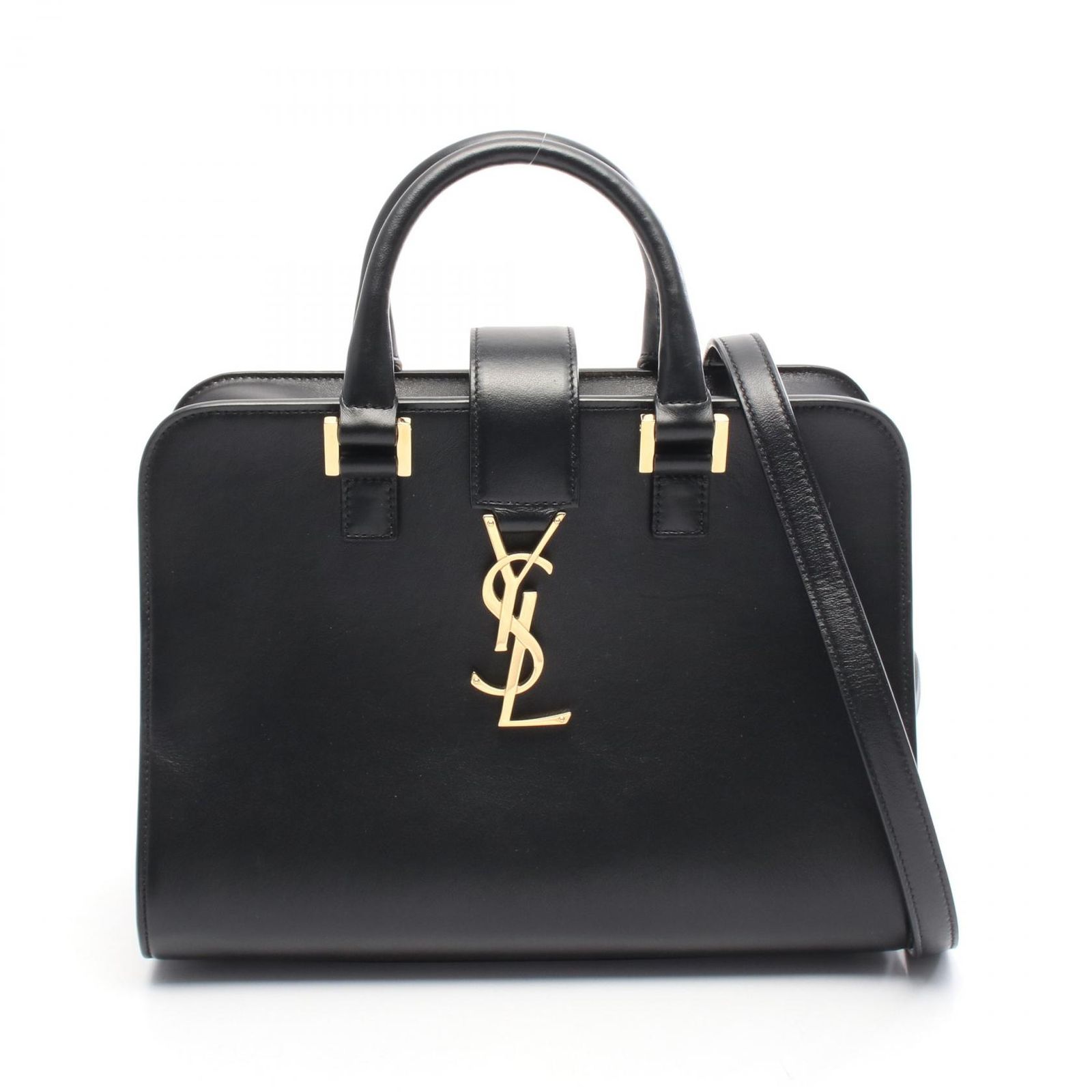 サンローランパリ SAINT LAURENT PARIS ハンドバッグ YSLライン ベイビー モノグラム カバス 2WAY 568853 ブラック レザー モノグラム ベイビー カバス レディース Used A