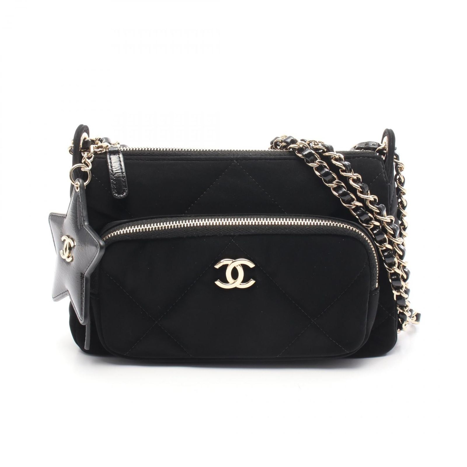 シャネル CHANEL ショルダーバッグ マトラッセ チェーンクラッチ AP4771 ブラック レザー マトラッセ チェーンクラッチ バック レディース Used A