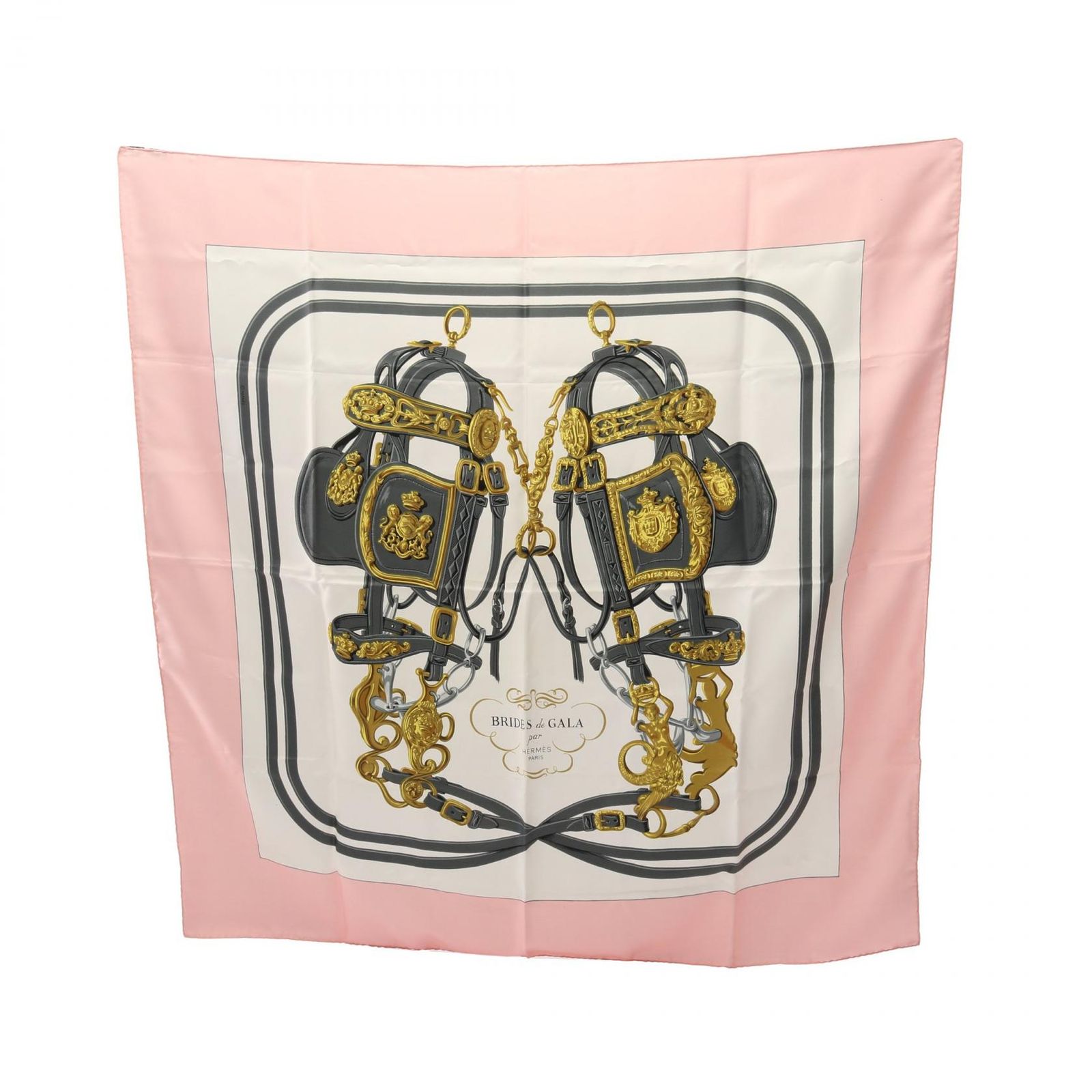 エルメス HERMES スカーフ カレ90 BRIDES de GALA ピンク シルク カレ90 レディース Used B