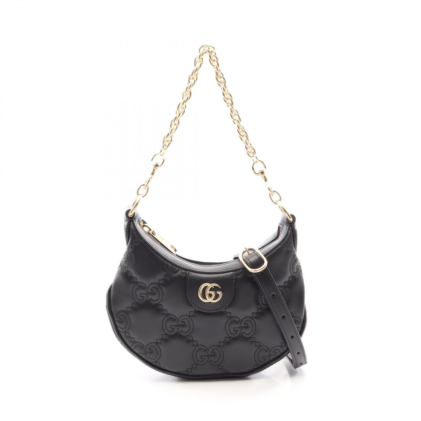グッチ GUCCI ハンドバッグ GGマトラッセ 2WAY 739736 ブラック レザー GGマトラッセ ミニバッグ レディース Used A