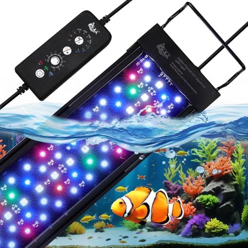 AQQA 水槽 ライト 水槽用 照明 ledライト アクアリウムライト 防水 タイマ ー 水草 育成 熱帯魚 観賞魚 飼育 10段階明るさ調整 (ブラック, 36W(100-120cm水槽用))as 66b39f71