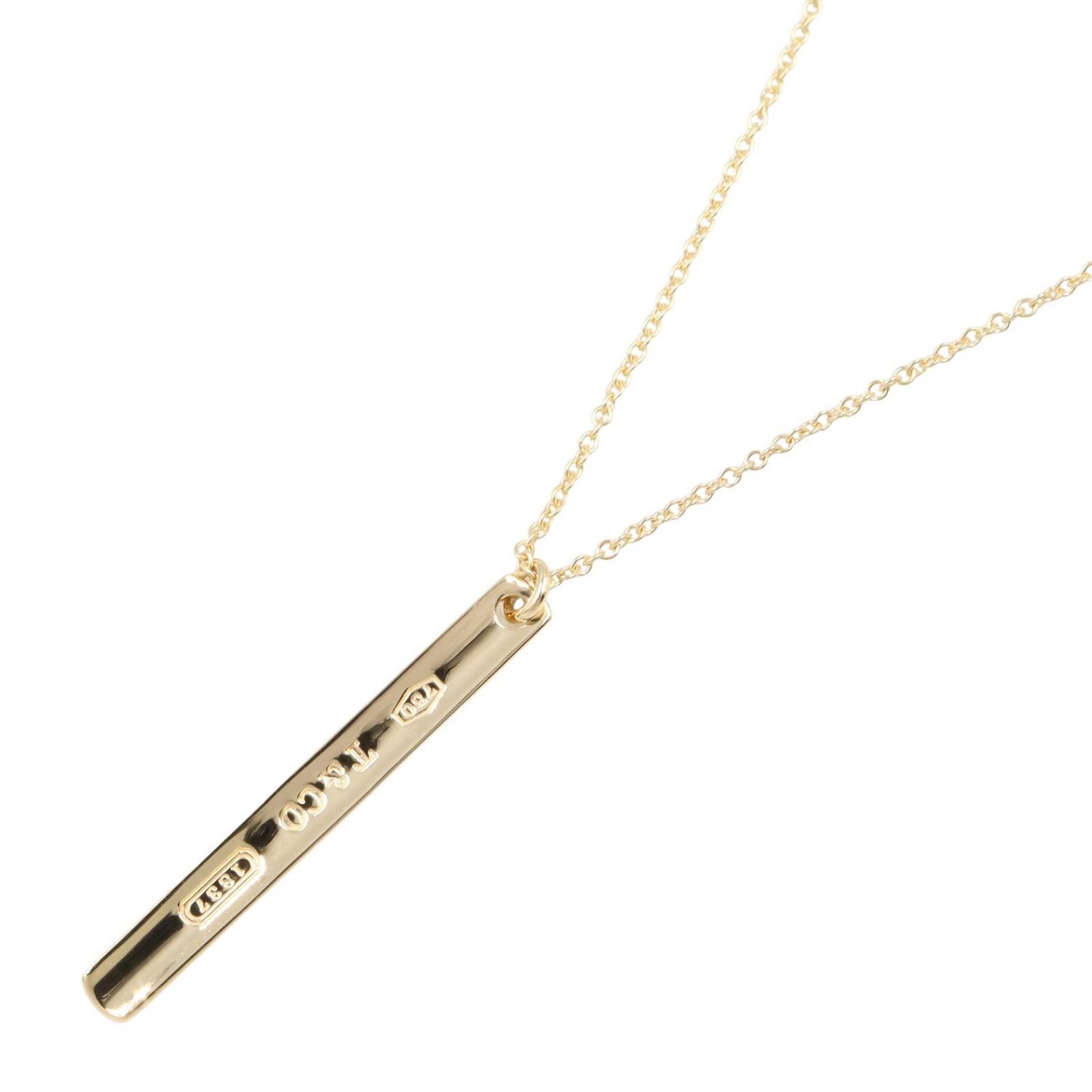 ティファニー TIFFANY＆CO ネックレス 1837 バー ネックレス 首回40.5cm K18（イエローゴールド） 1837 バー ネックレス レディース Used A