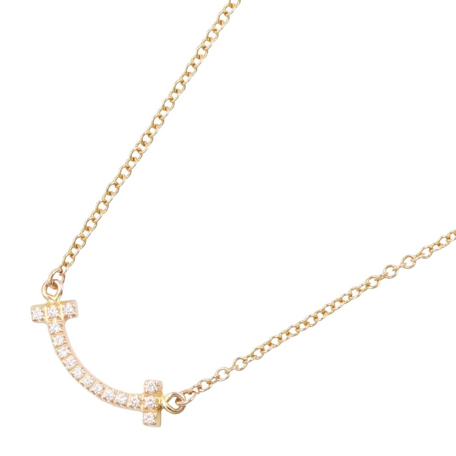 ティファニー TIFFANY＆CO ネックレス Tスマイル ネックレス ミニ ダイヤ 62617772 首回り40.5/45.5㎝ K18PG（ピンクゴールド） ダイヤモンド Tスマイル ネックレス ミニ ダイヤ