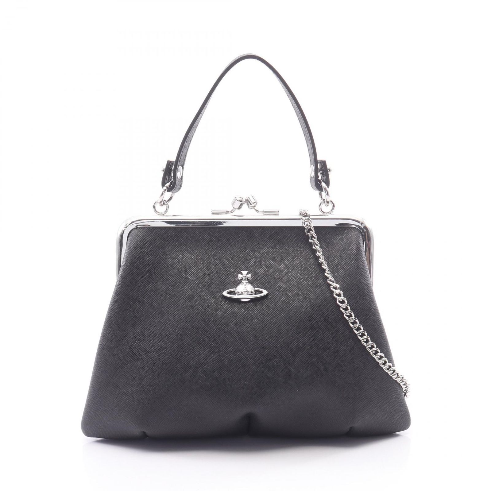 ヴィヴィアンウエストウッド Vivienne Westwood ショルダーバッグ GRANNY FRAME PURSE がま口 2WAY 4B010007WS0021N401 ブラック レザー ハンドバッグ レディース 新品