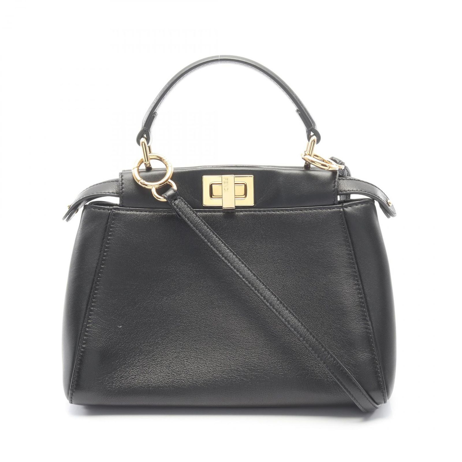 フェンディ FENDI ハンドバッグ ミニピーカブー 2WAY 8BN244 ブラック レザー ピーカブー ミニ レディース Used A